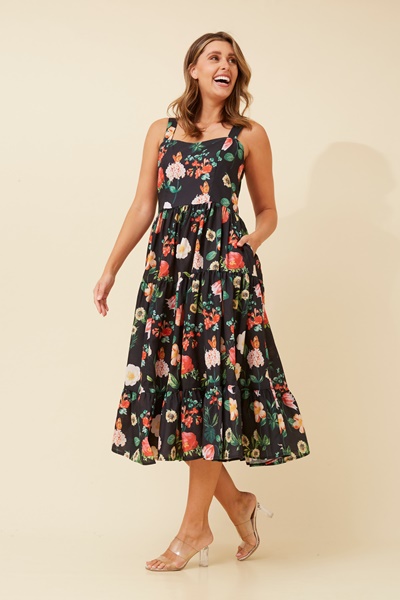 TANITH FLORAL MIDI DRES