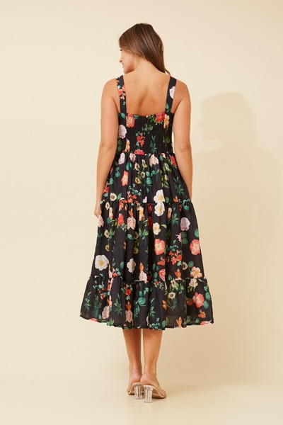 TANITH FLORAL MIDI DRES