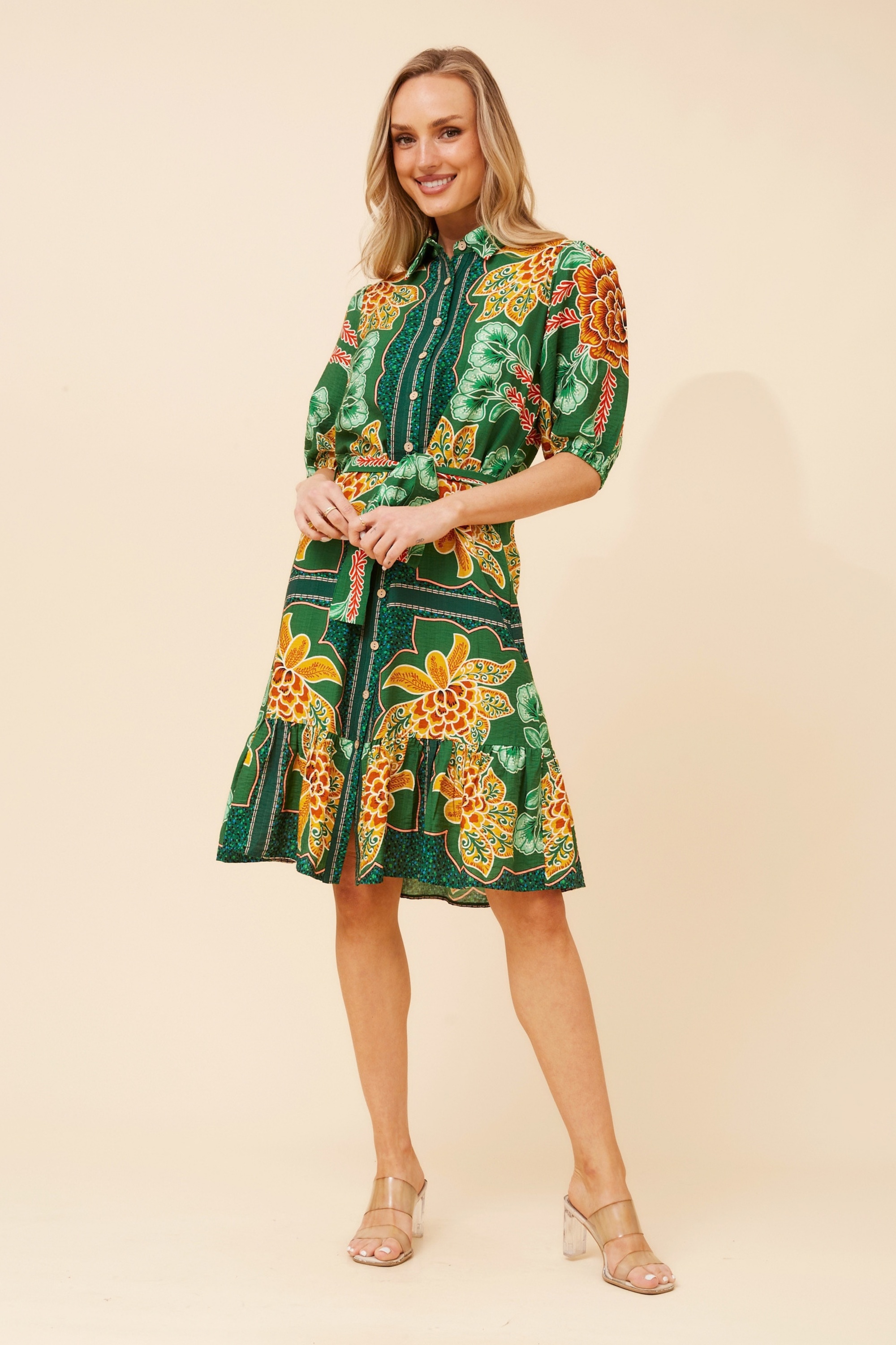 TANZINA FLORAL SHIRT DRESS