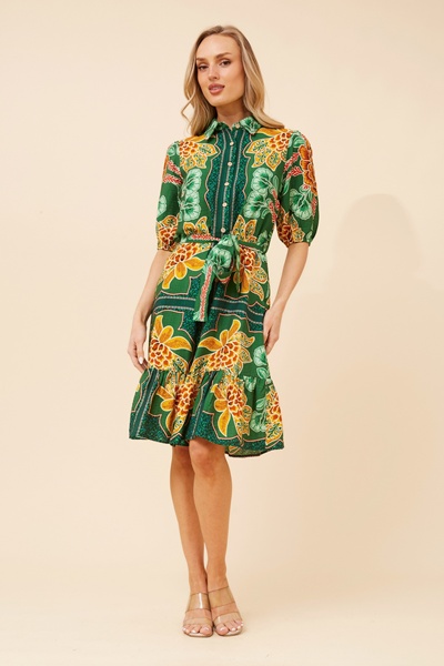 TANZINA FLORAL SHIRT DRESS