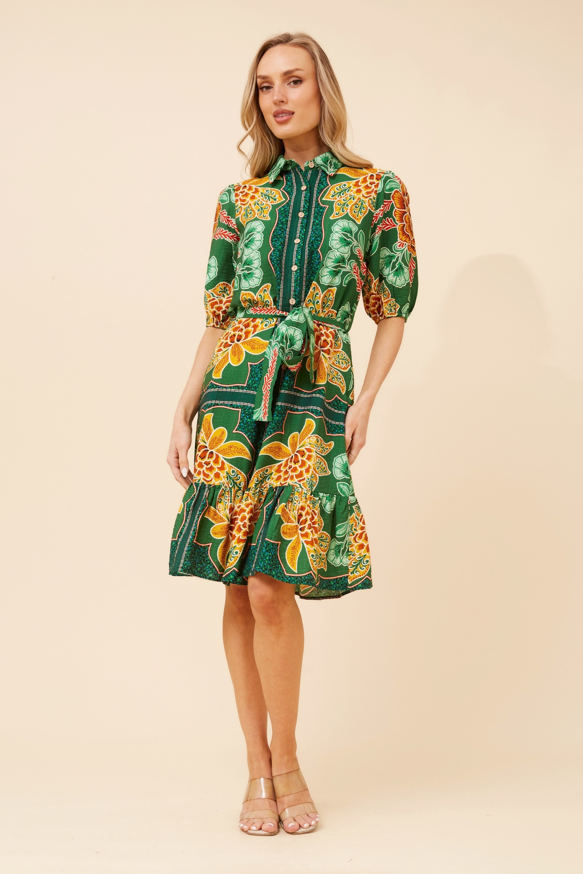 TANZINA FLORAL SHIRT DRESS