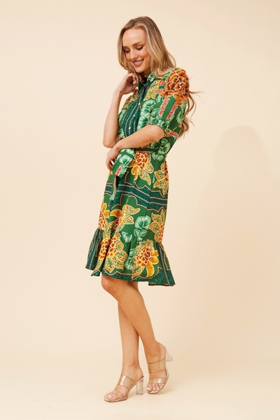 TANZINA FLORAL SHIRT DRESS