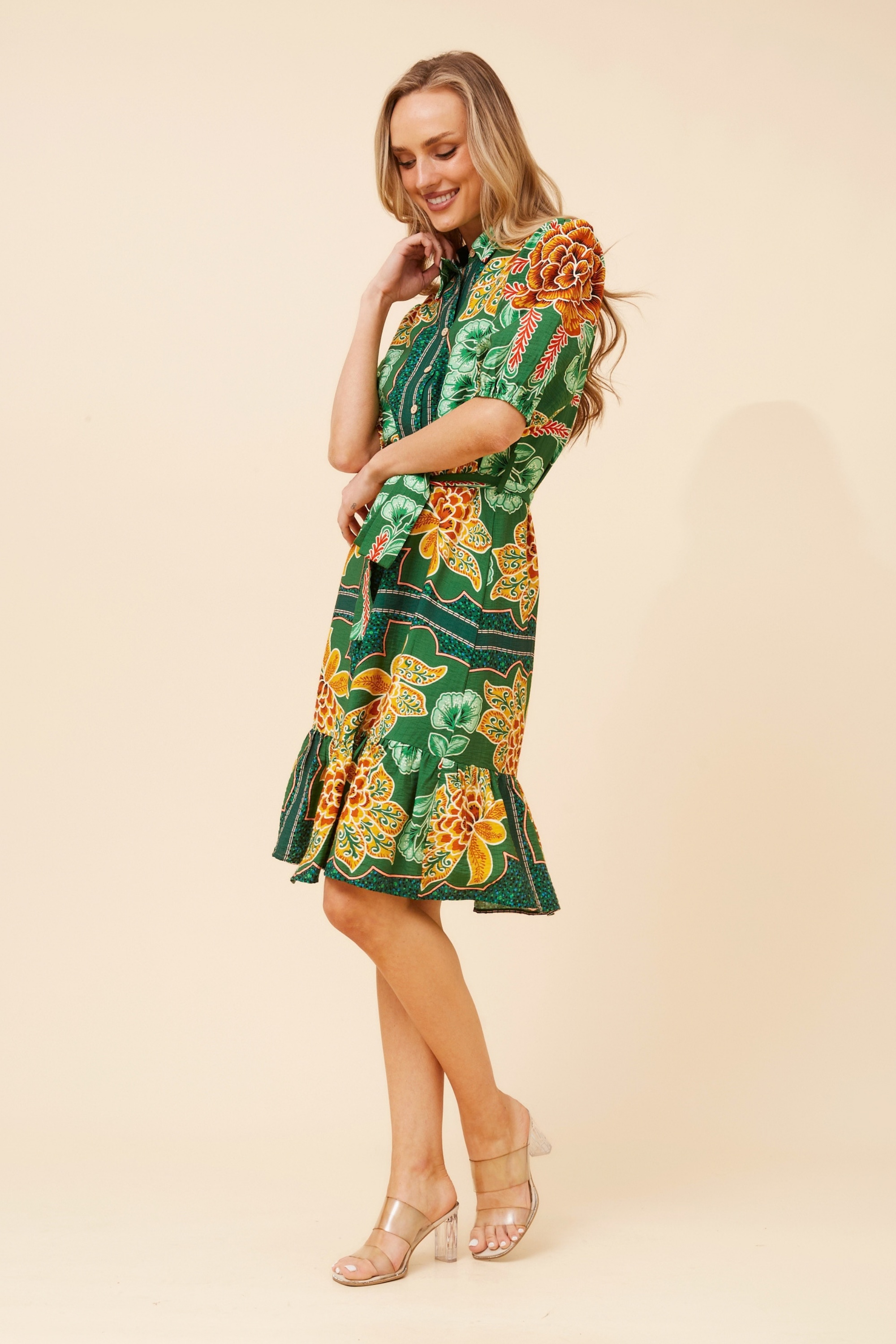 TANZINA FLORAL SHIRT DRESS