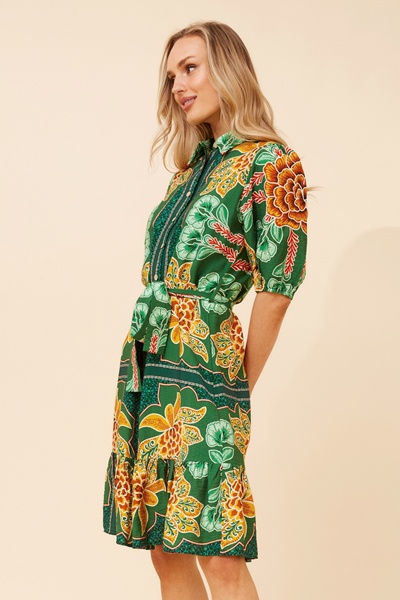 TANZINA FLORAL SHIRT DRESS