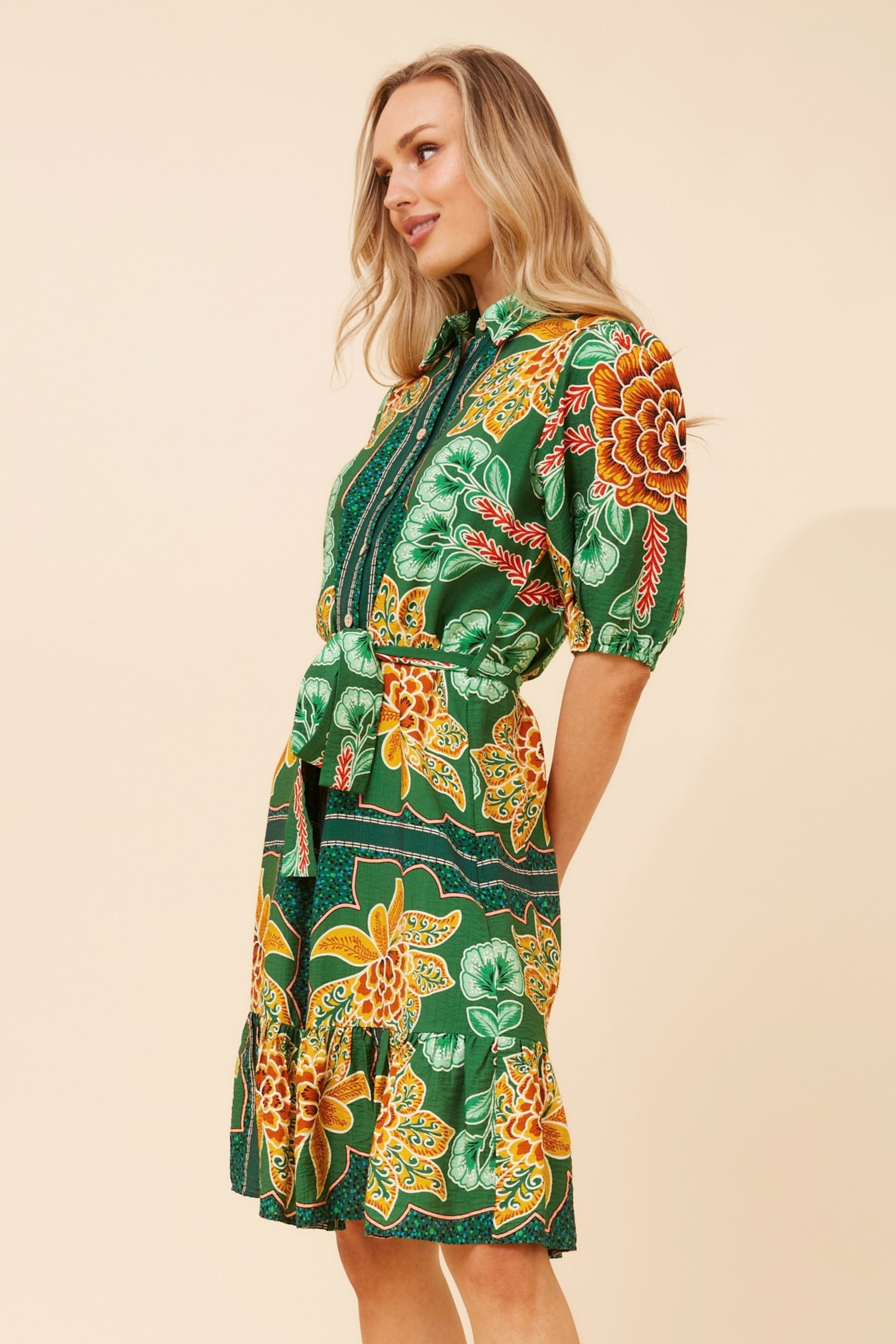 TANZINA FLORAL SHIRT DRESS