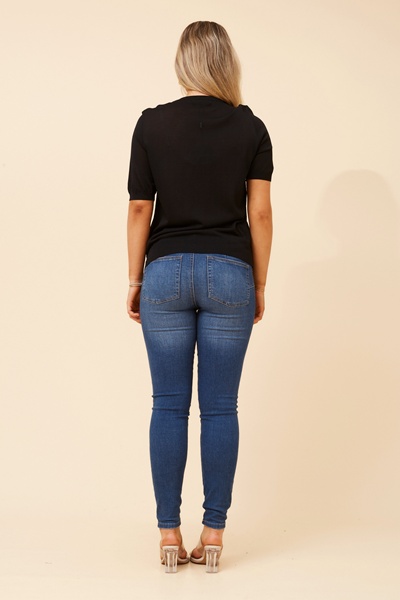 TARAN DIAMANTE KNIT PULLOVER
