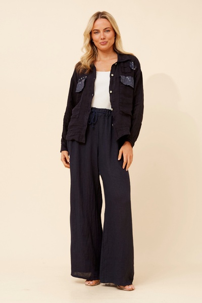 TASSIA PATCHWORK LINEN SHIRT