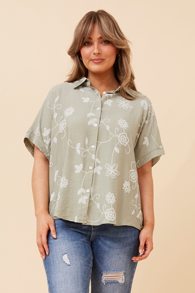 TAVIANA FLORAL EMBROIDERED TOP