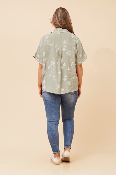 TAVIANA FLORAL EMBROIDERED TOP