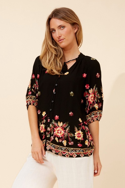 TAYLEN FLORAL EMBROIDERED TOP