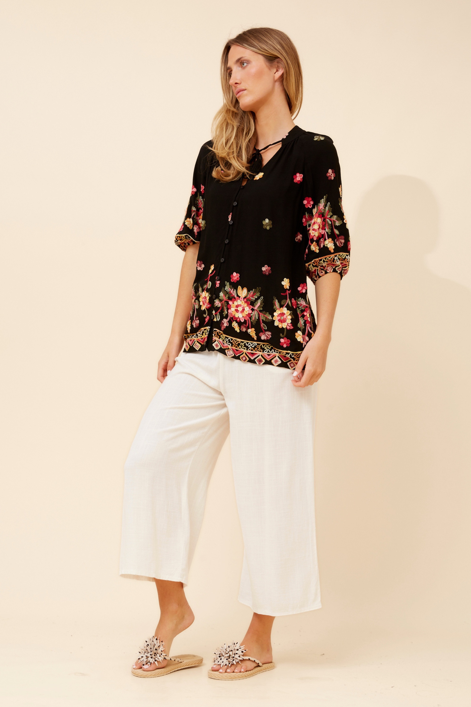 TAYLEN FLORAL EMBROIDERED TOP