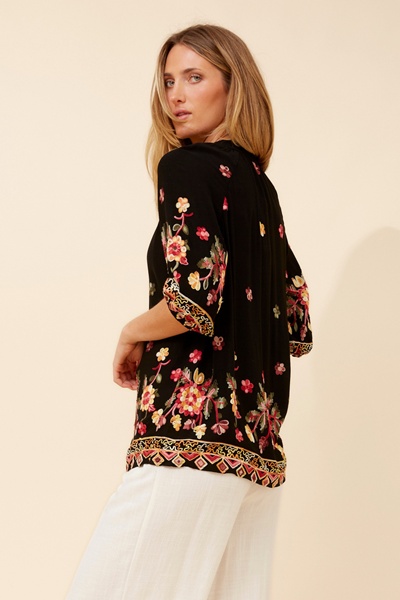 TAYLEN FLORAL EMBROIDERED TOP
