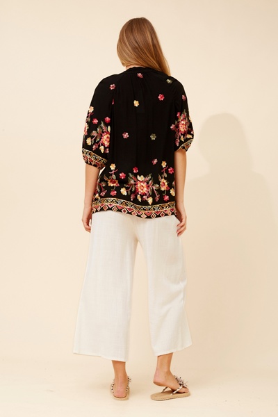 TAYLEN FLORAL EMBROIDERED TOP