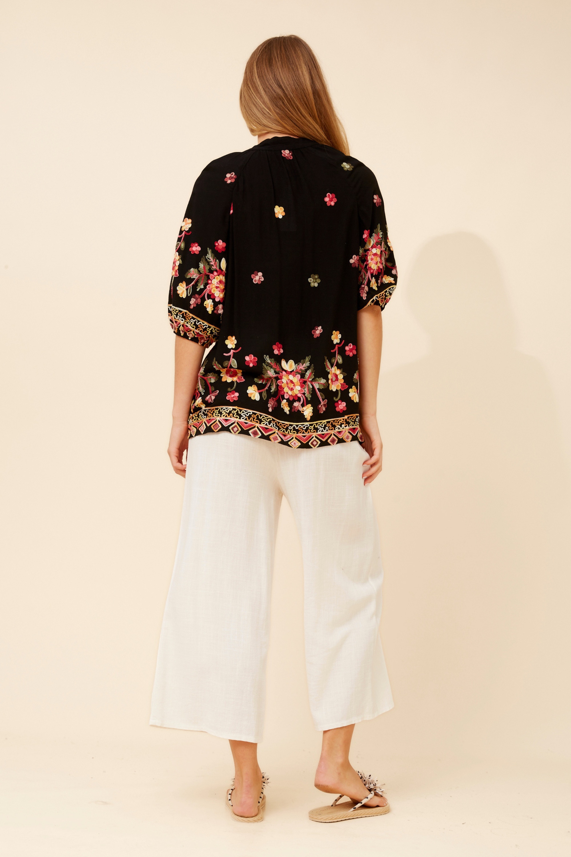 TAYLEN FLORAL EMBROIDERED TOP