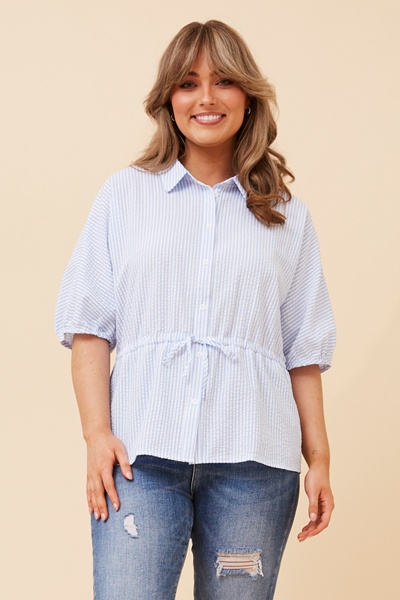 TAZIA STRIPE PRINT SHIRT
