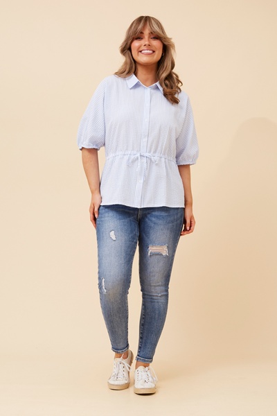 TAZIA STRIPE PRINT SHIRT