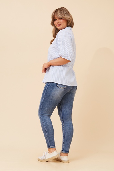 TAZIA STRIPE PRINT SHIRT