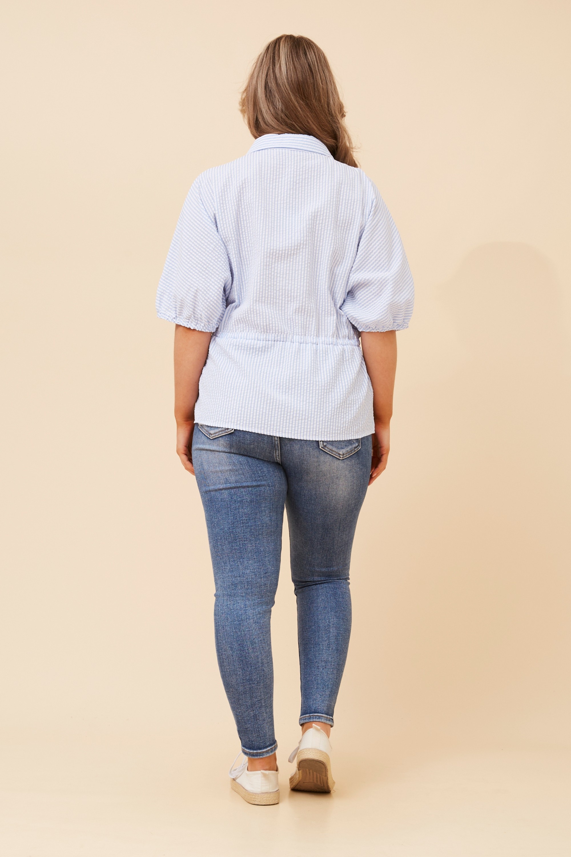 TAZIA STRIPE PRINT SHIRT