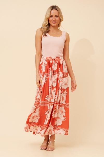 TEE LINEN BLEND MAXI SKIRT