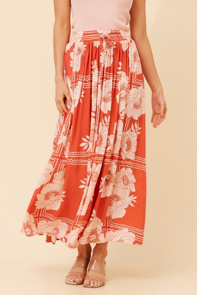 TEE LINEN BLEND MAXI SKIRT
