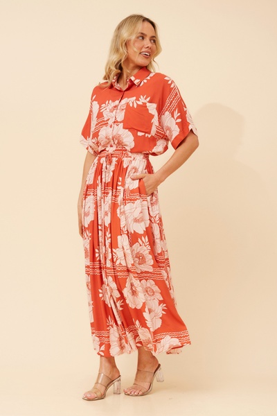 TEE LINEN BLEND MAXI SKIRT