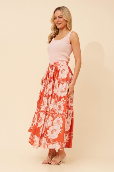 TEE LINEN BLEND MAXI SKIRT