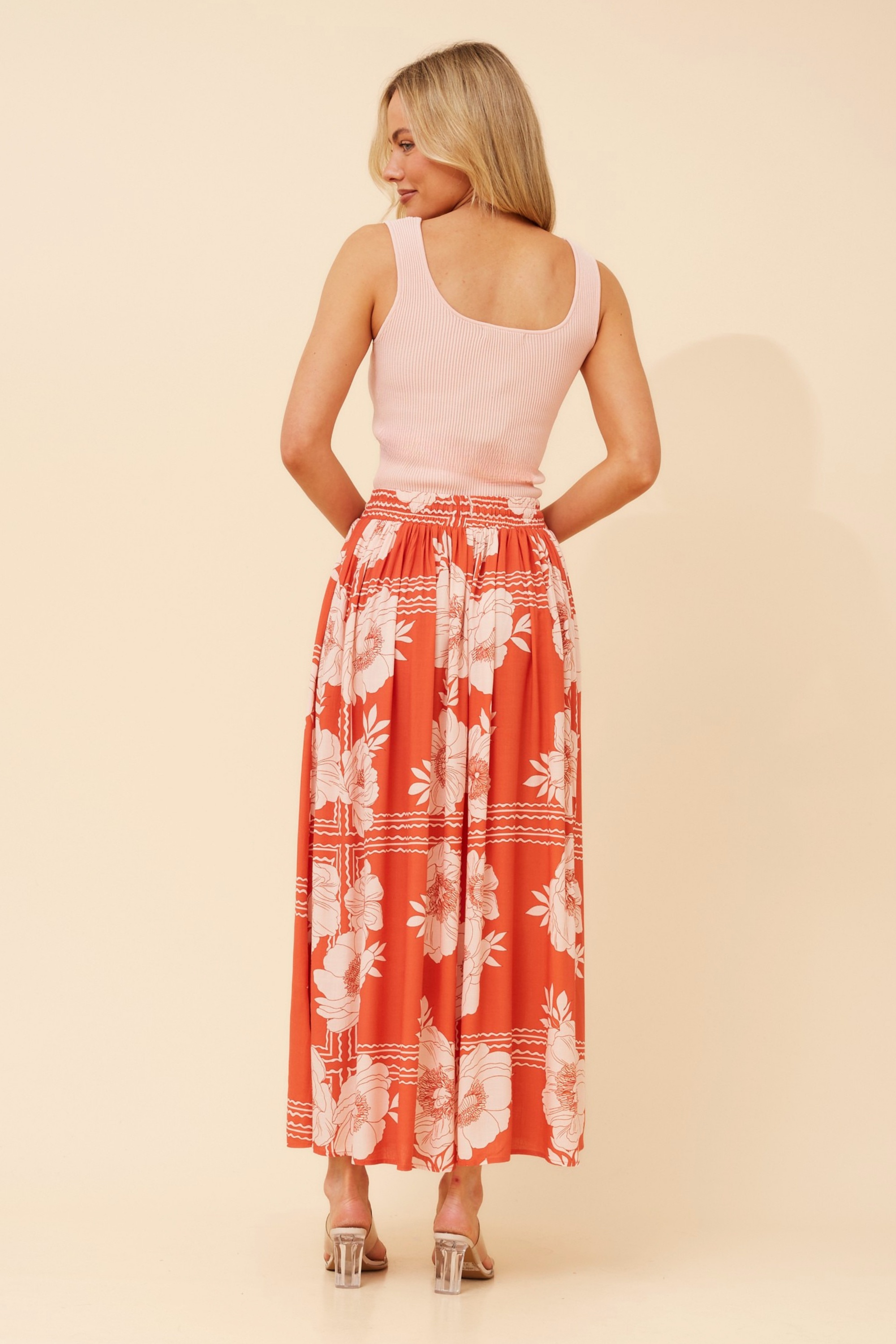 TEE LINEN BLEND MAXI SKIRT