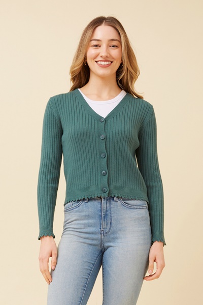 TENLEY SCALLOPED KNIT CARDIGAN