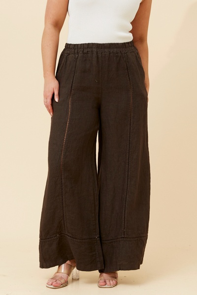 TEODORA LINEN WIDE LEG PANTS