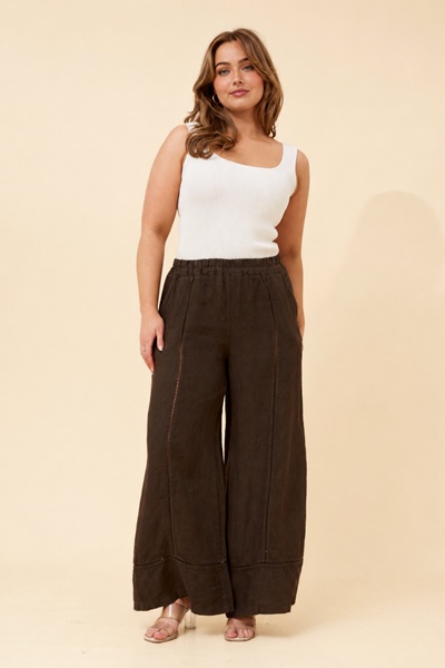 TEODORA LINEN WIDE LEG PANTS
