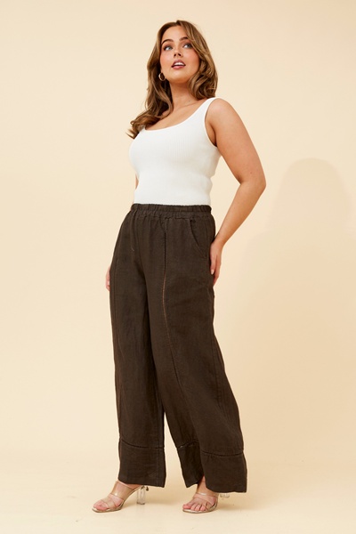 TEODORA LINEN WIDE LEG PANTS