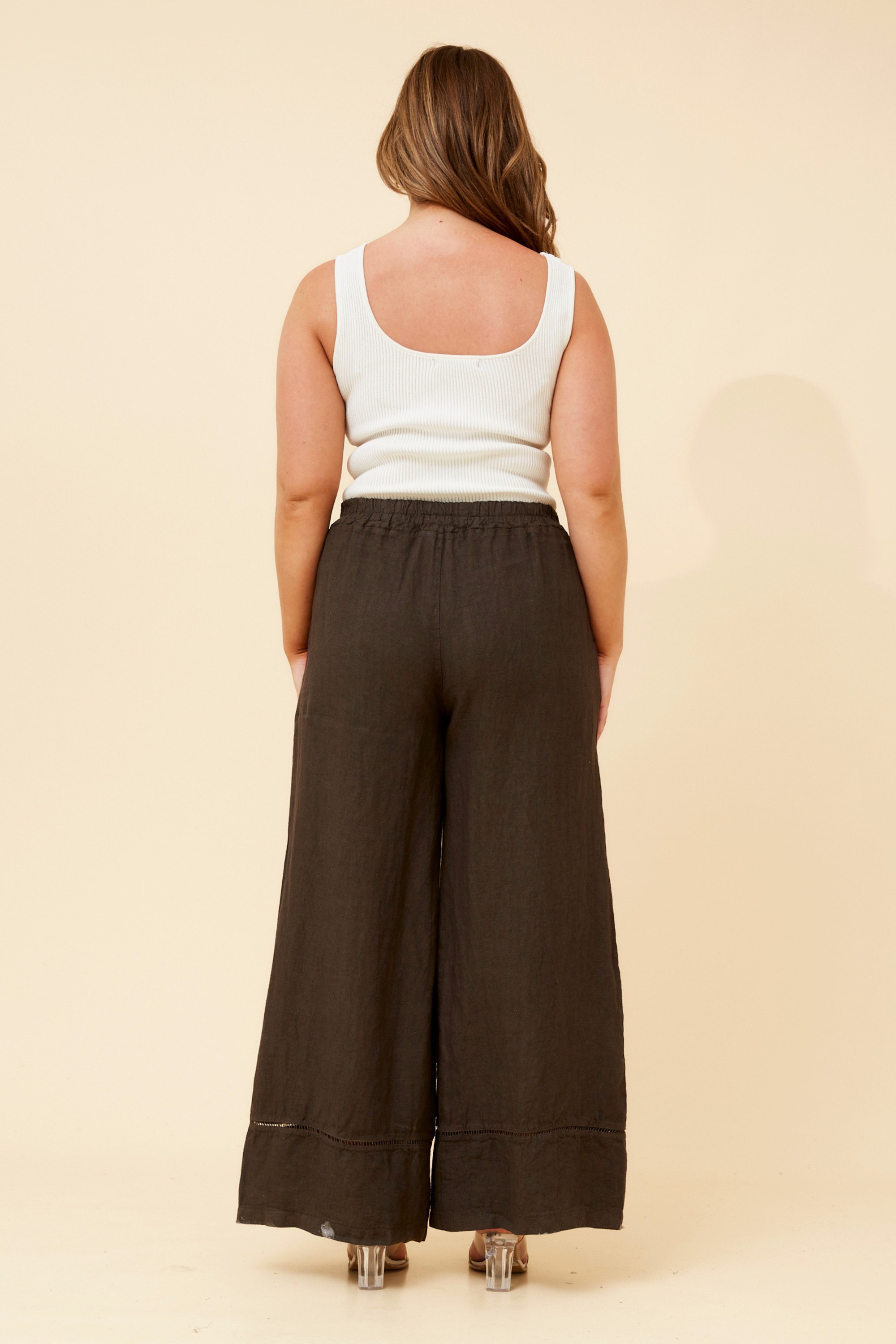 TEODORA LINEN WIDE LEG PANTS