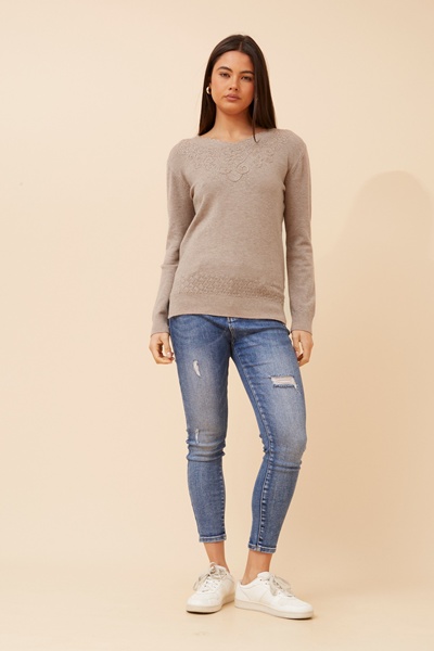 TERAH EMBELLISHED KNIT PULLOVER