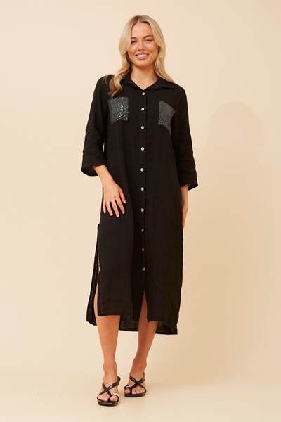 TERESIA LINEN MIDI DRESS