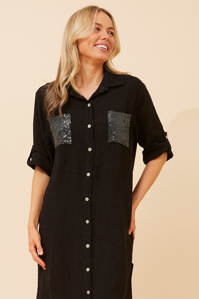TERESIA LINEN MIDI DRESS
