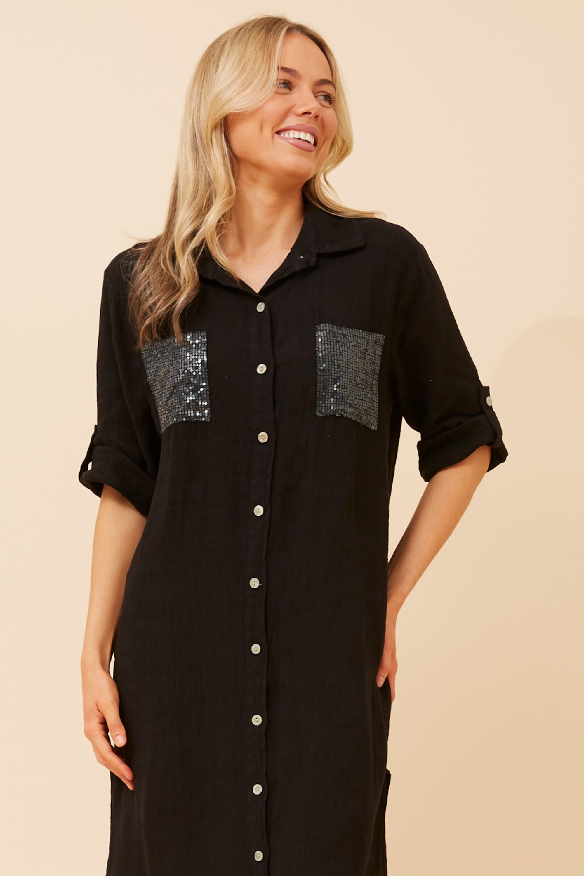 TERESIA LINEN MIDI DRESS