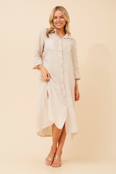 TERESIA LINEN MIDI DRESS