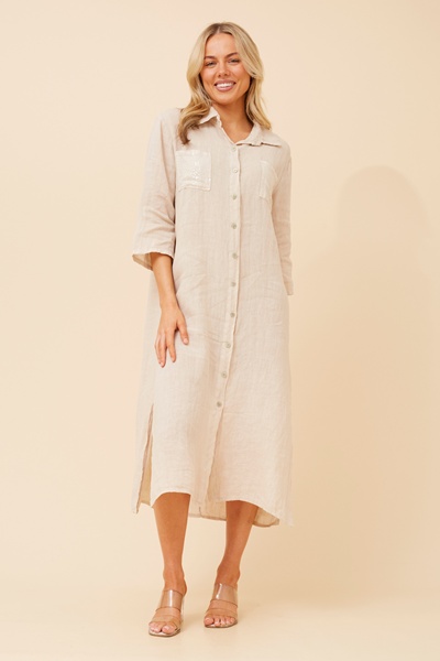 TERESIA LINEN MIDI DRESS