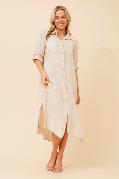 TERESIA LINEN MIDI DRESS