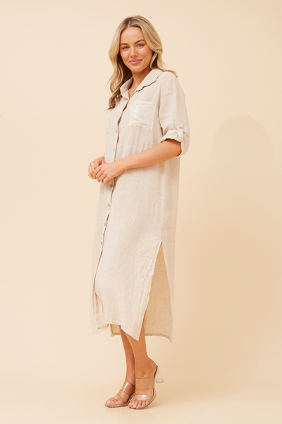 TERESIA LINEN MIDI DRESS