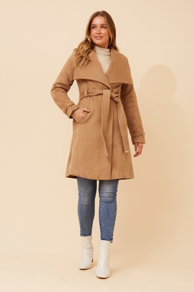 TESSLYN SOLID WRAP COAT