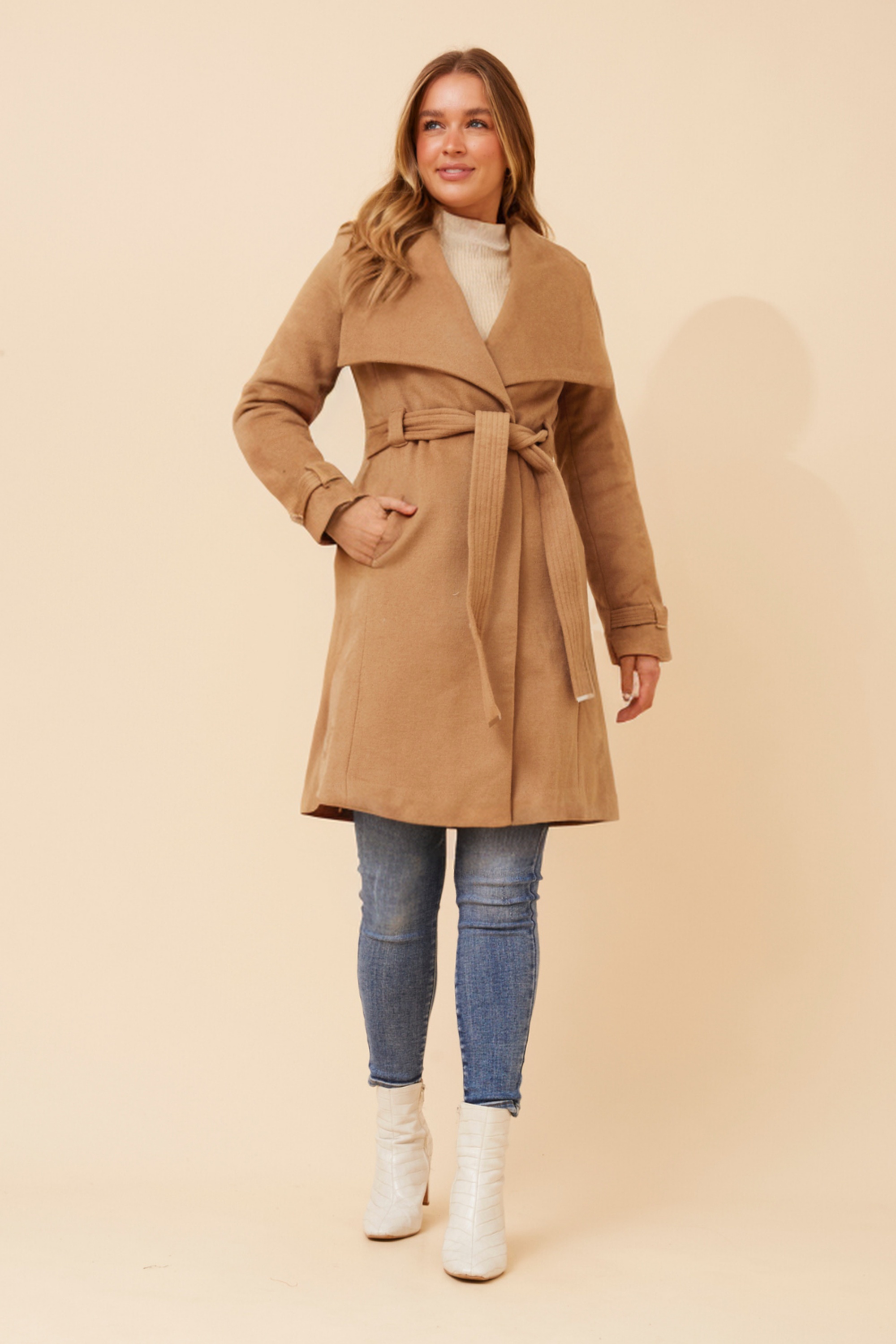 TESSLYN SOLID WRAP COAT