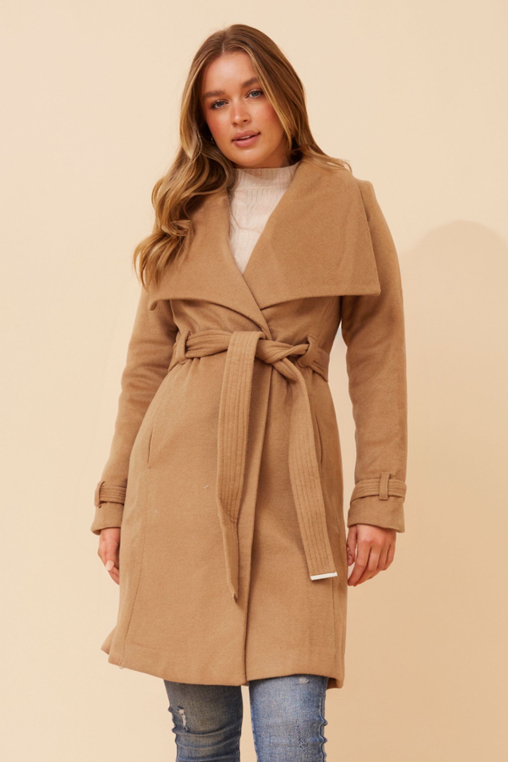 TESSLYN SOLID WRAP COAT