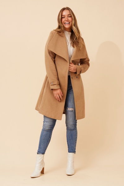 TESSLYN SOLID WRAP COAT