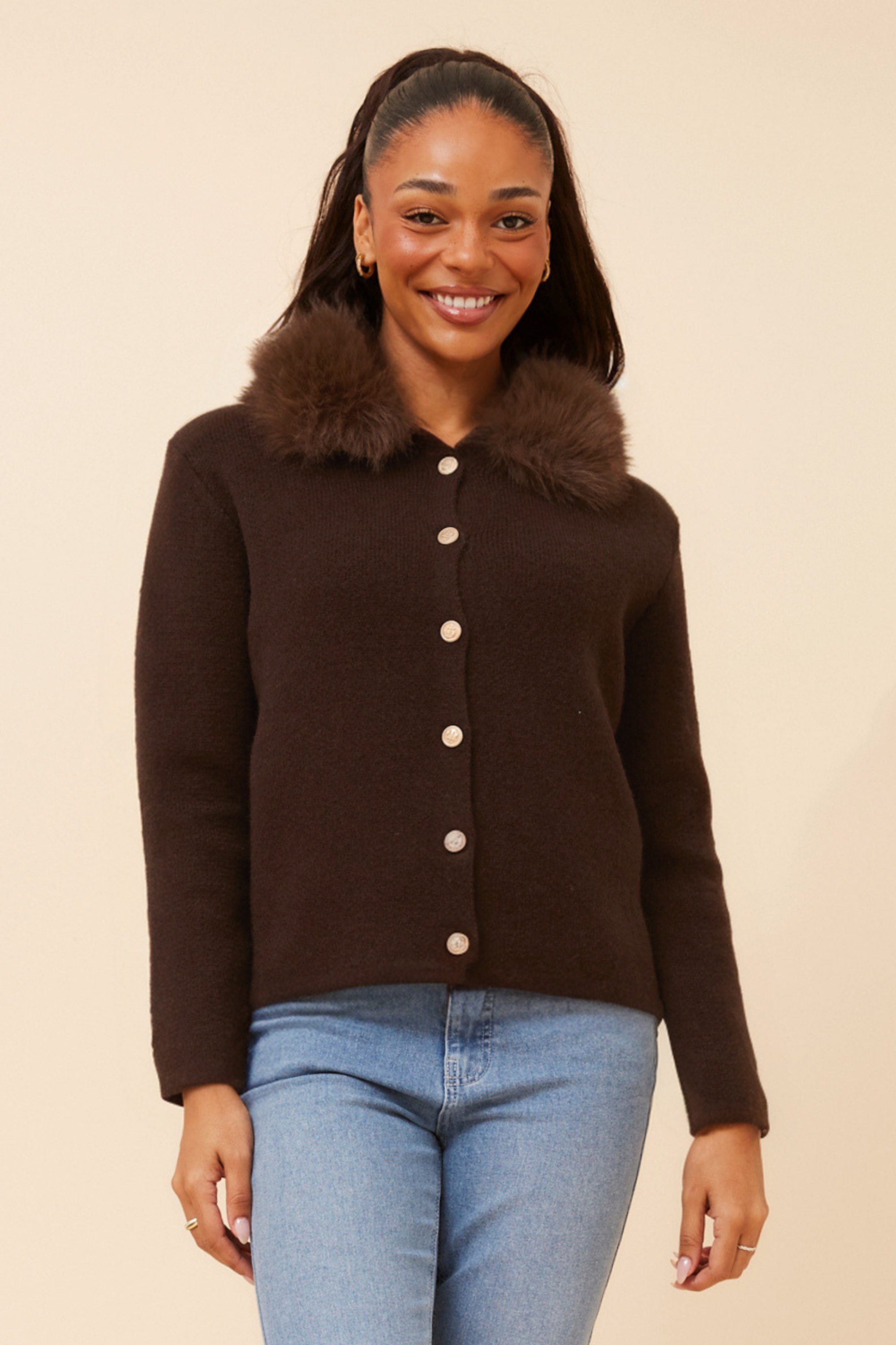 TESSY SOLID KNIT CARDIGAN