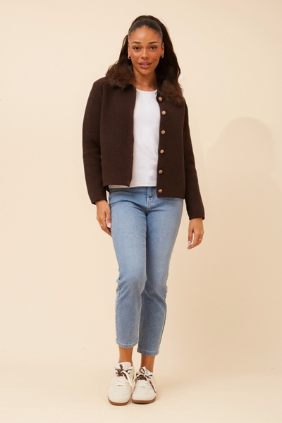TESSY SOLID KNIT CARDIGAN