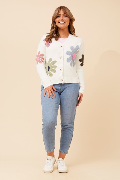 THEODORA FLORAL PRINT KNIT CARDIGAN