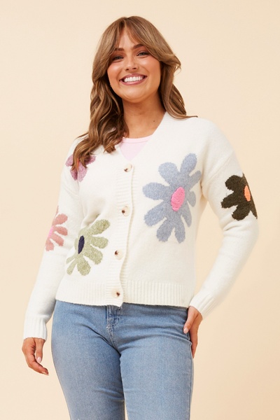 THEODORA FLORAL PRINT KNIT CARDIGAN