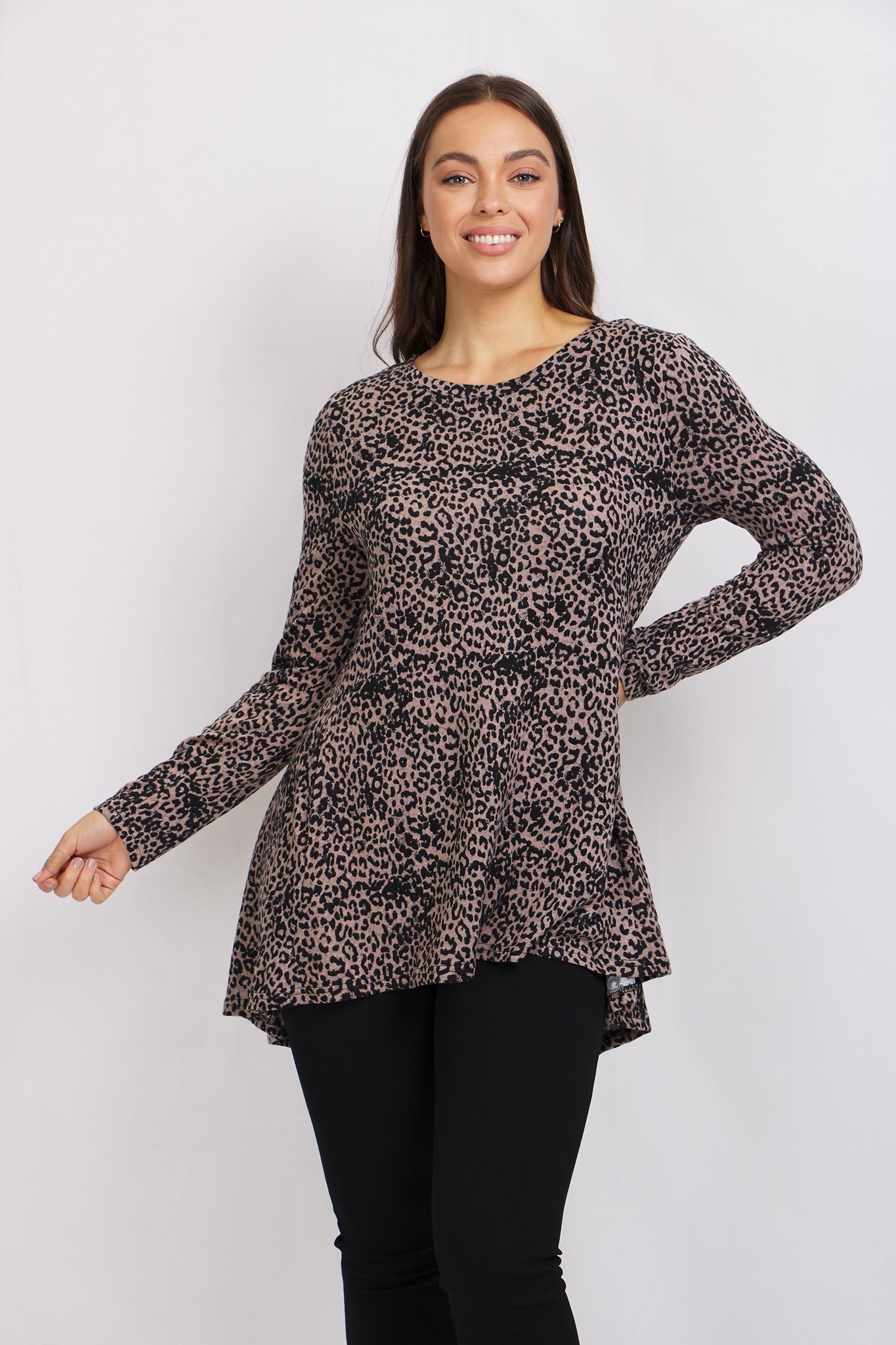 TIERED ANIMAL PRINT TUNIC & FEMME Connection