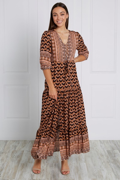 TIERED BOHO MAXI DRESS